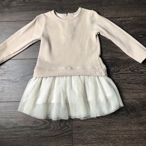 Kardashian Kids Cream/Gold Sweatshirt Dress